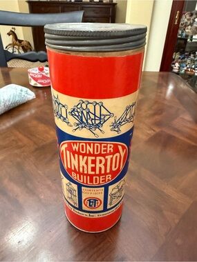 Vintage Wonder Tinkertoy Builder Tin